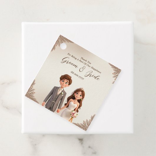 Passen getrouwd dank u huwelijksgunsten bedankjes labels (In situ)