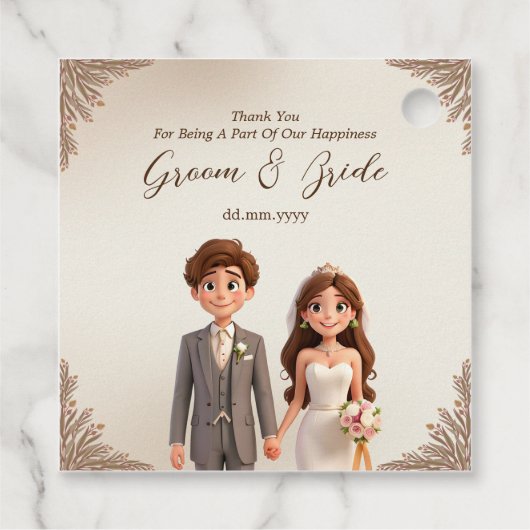 Passen getrouwd dank u huwelijksgunsten bedankjes labels (Achterkant)