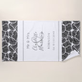 Passen getrouwd De heer en mevrouw Gray Rozen gepe Strandlaken (Voorkant)