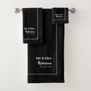 Passen getrouwd De heer & mevrouw Personalized Lar Bad Handdoek