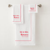 Passen getrouwd De heer & mevrouw Personalized Lar Bad Handdoek (Insitu)