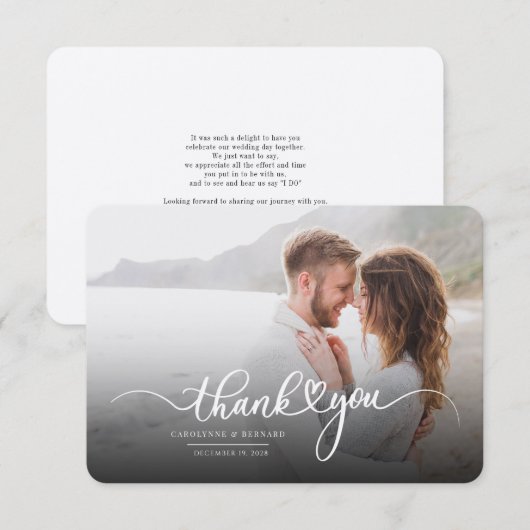 Passen getrouwd Een paar bruiloft foto Hartelijk d (Voorkant / Achterkant)