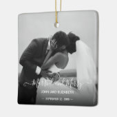 Passen getrouwd eerste 2 Foto: Mr. en Mrs. Simple Keramisch Ornament (Links)