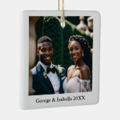 Passen getrouwd eerste kerst gepersonaliseerde naa keramisch ornament (Rechts)