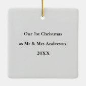 Passen getrouwd eerste kerst gepersonaliseerde naa keramisch ornament (Achterkant)