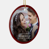 Passen getrouwd eerste kerst getrouwd foto keramisch ornament (Rechts)