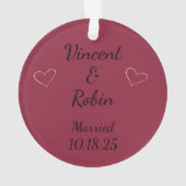 Passen getrouwd eerste kerst ornament (achterkant)