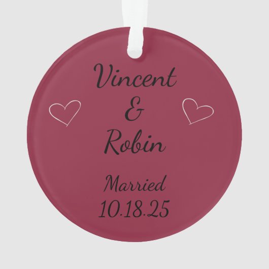 Passen getrouwd eerste kerst ornament (achterkant)