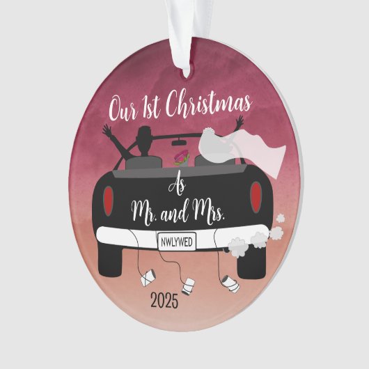 Passen getrouwd eerste kerst ornament (voorkant)