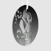 Passen getrouwd eerste kerstfoto Eenvoudige foto Ornament (voorkant)