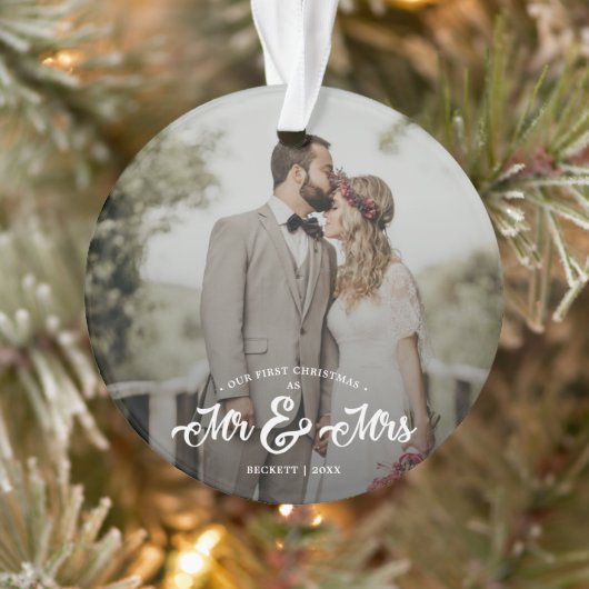 Passen getrouwd Eerste Kerstmis Foto van Mr & Mrs. Ornament (Boom)