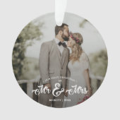 Passen getrouwd Eerste Kerstmis Foto van Mr & Mrs. Ornament (voorkant)
