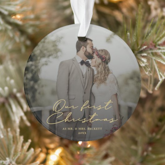 Passen getrouwd Eerste Kerstmis Foto van Mr & Mrs. Ornament (Boom)