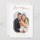 Passen getrouwd Eerste Kerstmis Modern Ovaal Lijst Feestdagenkaart (Voorkant)