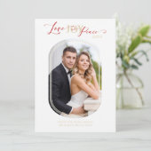 Passen getrouwd Eerste Kerstmis Modern Ovaal Lijst Feestdagenkaart (Staand voorkant)