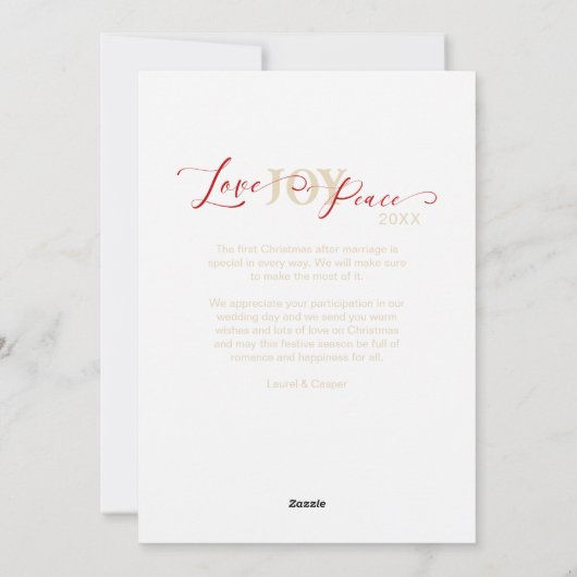 Passen getrouwd Eerste Kerstmis Modern Ovaal Lijst Feestdagenkaart (Achterkant)