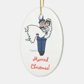 Passen getrouwd Eerste Kerstmis Samen met Bride en Keramisch Ornament (Links)