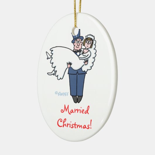 Passen getrouwd Eerste Kerstmis Samen met Bride en Keramisch Ornament (Links)