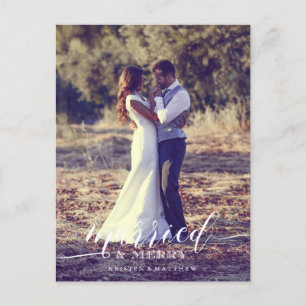 Passen getrouwd Eerste Kerstmis Volledige Bleed Fo Briefkaart