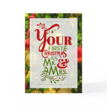 Passen getrouwd Eerste kersttypografische Ornament