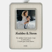 Passen getrouwd Elegante Moderne Trouwfoto Verzilverd Omlijst Ornament (Voorkant)