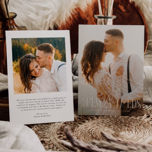 Passen getrouwd  Elegantie Trouwfoto Aankondiging