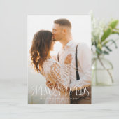 Passen getrouwd  Elegantie Trouwfoto Aankondiging (Staand voorkant)