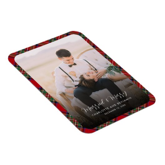Passen getrouwd Foto Getrouwd en Vrolijk Kerstmis  Magneet (Rechterzijde)