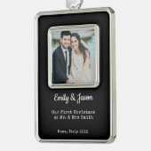 Passen getrouwd Foto Kerst Ornament (Links)