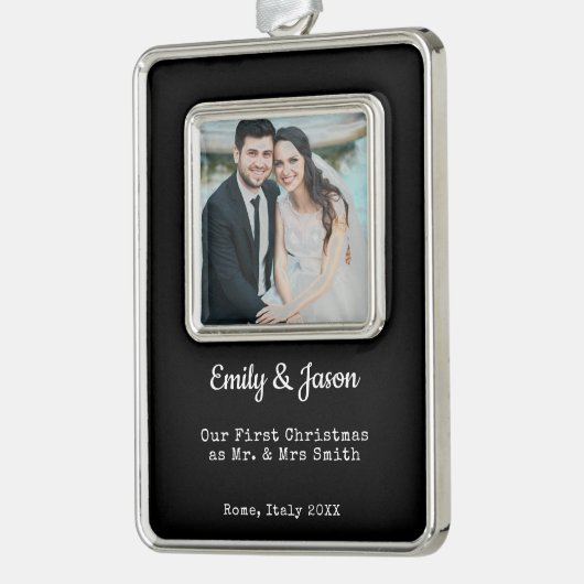 Passen getrouwd Foto Kerst Ornament (Links)