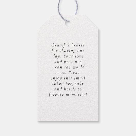 Passen getrouwd foto overlay script bruiloft dank  cadeaulabel (Achterkant)