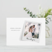 Passen getrouwd Fotoscript bruiloft Bedankkaart (Staand voorkant)