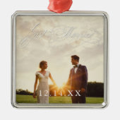 Passen getrouwd Gehuwd Ornament met huwelijksdatum (Voorkant)