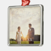 Passen getrouwd Gehuwd Ornament met huwelijksdatum (Links)