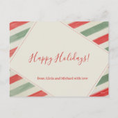 Passen getrouwd Getrouwd en vrolijk rode kerstfoto Feestdagenkaart (Achterkant)