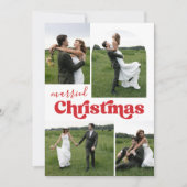 Passen getrouwd getrouwd kerst foto collage boog feestdagenkaart (Voorkant)