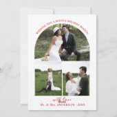 Passen getrouwd getrouwd kerst foto collage boog feestdagenkaart (Achterkant)