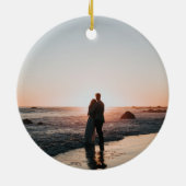 Passen getrouwd gewoon gehuwde sierbruiloft foto keramisch ornament (Achterkant)