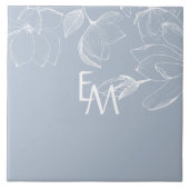 PASSEN GETROUWD GIFTS Dusty Blue White Magnolia MO Tegeltje (Voorkant)