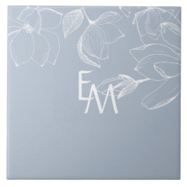 PASSEN GETROUWD GIFTS Dusty Blue White Magnolia MO Tegeltje