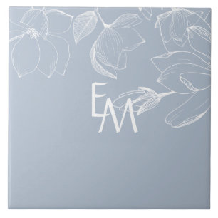 PASSEN GETROUWD GIFTS Dusty Blue White Magnolia MO Tegeltje