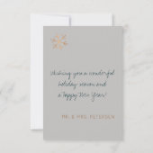 Passen getrouwd Gouden Kerstboom 3 Fotocollage Kaart (Achterkant)