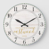 Passen getrouwd Gouden Monogram Bruiloft Grote Klok (Voorkant)