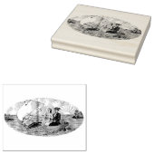 Passen getrouwd in Swan Boat Rubber Art Stamp Rubberstempel (Gestempeld)