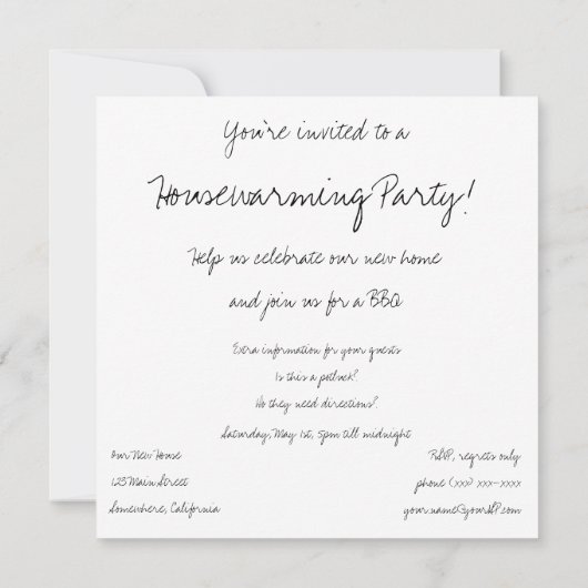  Passen getrouwd Kust, Housewarming Party Kaart (Achterkant)