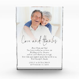 Passen getrouwd Love and Bedankt Parents Wedding Fotoblokken