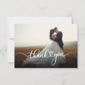 Passen getrouwd met handschrift Moderne foto Bedankkaart (Voorkant)
