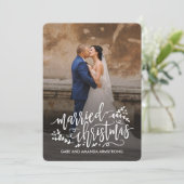 Passen getrouwd met kerstfeestdagen feestdagenkaart (Staand voorkant)