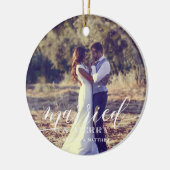 Passen getrouwd met kerstfoto's "Gehuwd en vriende Keramisch Ornament (Links)