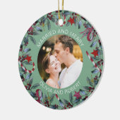 Passen getrouwd met kerstmis met gehuwde en pretti keramisch ornament (Links)